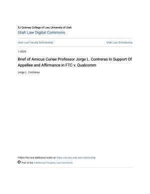 Brief of Amicus Curiae Professor Jorge L. Contreras in Support of Appellee and Affirmance in FTC V