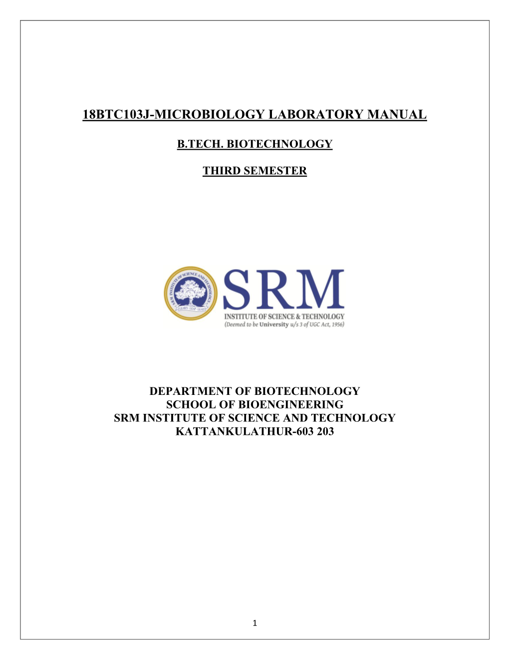 18Btc103j-Microbiology Laboratory Manual