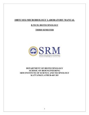 18Btc103j-Microbiology Laboratory Manual