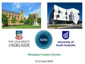 Managing Complex Systems 9-13 June 2014