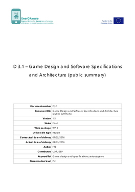 Game Design and Software Specifications and Architecture (Public Summary)