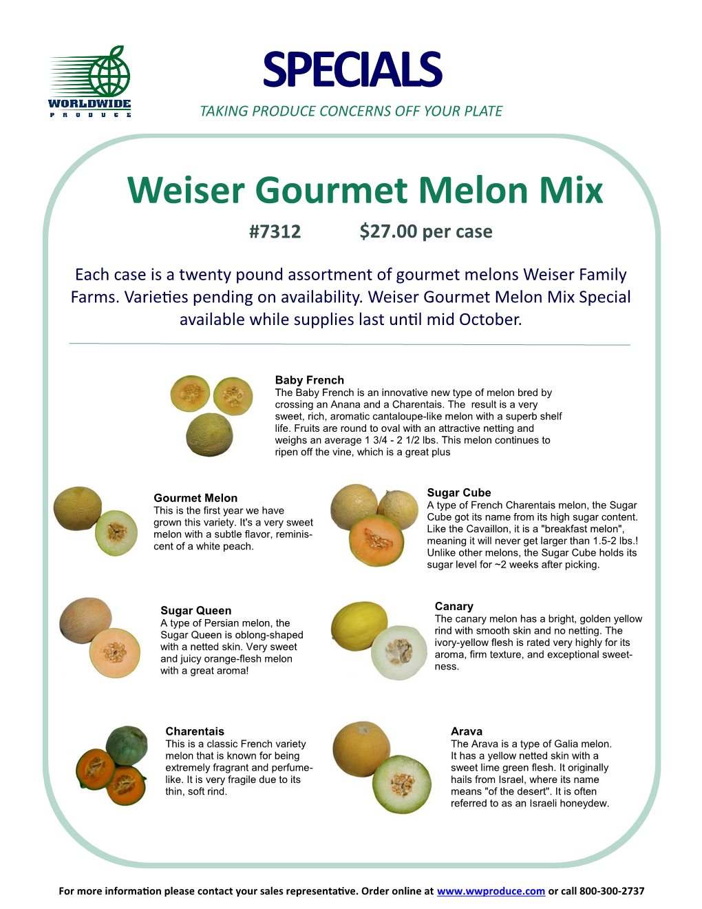 Weiser Gourmet Melon Mix #7312