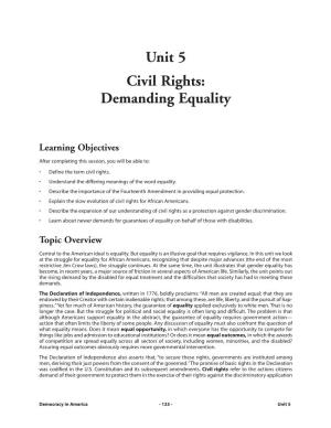 Unit 5 Civil Rights: Demanding Equality Guide