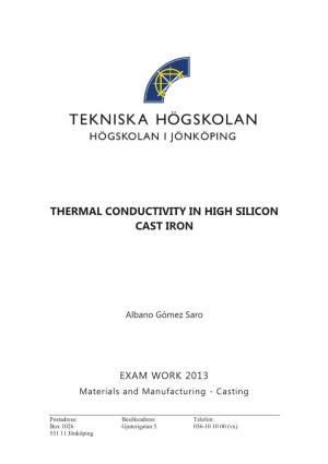 Thermal Conductivity in High Silicon Cast Iron