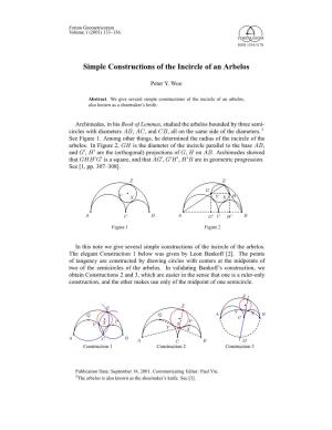 Simple Constructions of the Incircle of an Arbelos