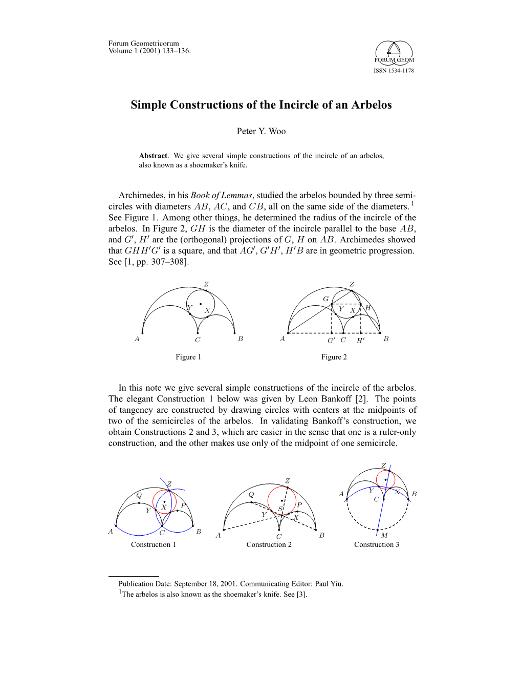 Simple Constructions of the Incircle of an Arbelos