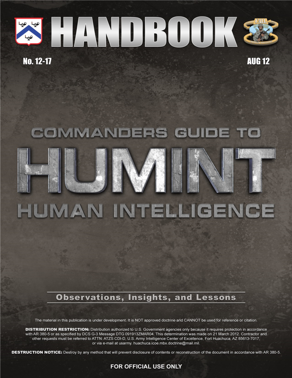 Commanders Guide to Human Intelligence (HUMINT)