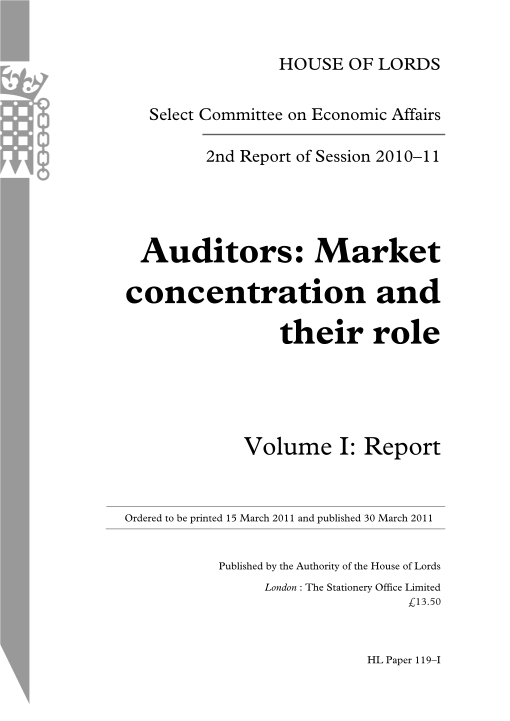 Auditors: Market Concentration and Their Role