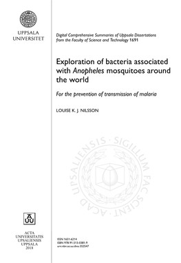 Exploration of Bacteria Associated with Anopheles Mosquitoes Around the World