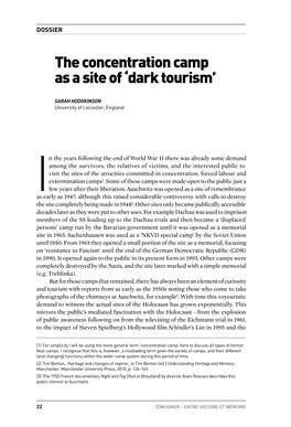 The Concentration Camp As a Site of 'Dark Tourism'