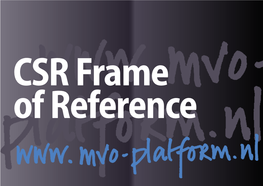 CSR Frame of Reference 2002