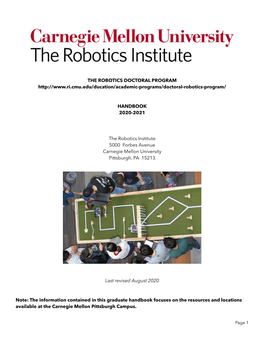 The Robotics Doctoral Handbook 2020-21