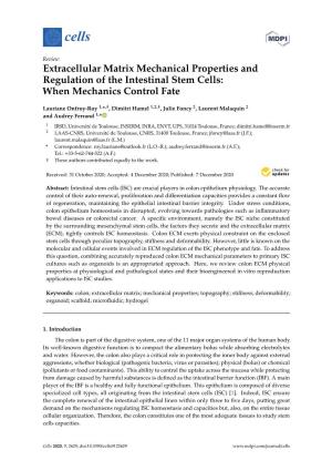 Extracellular Matrix Mechanical Properties and Regulation of the Intestinal Stem Cells: When Mechanics Control Fate