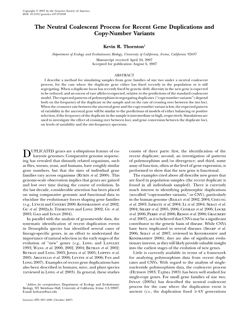 The Neutral Coalescent Process for Recent Gene Duplications and Copy-Number Variants