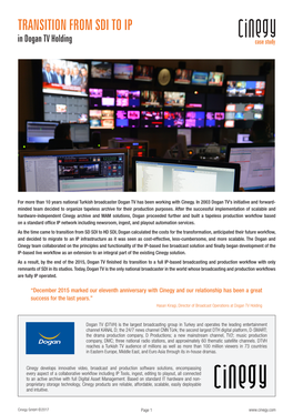 Cinegy in Dogan TV Holding Case Study