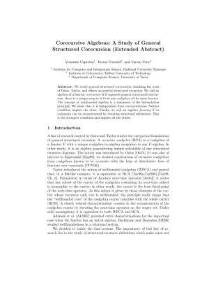 Corecursive Algebras: a Study of General Structured Corecursion (Extended Abstract)