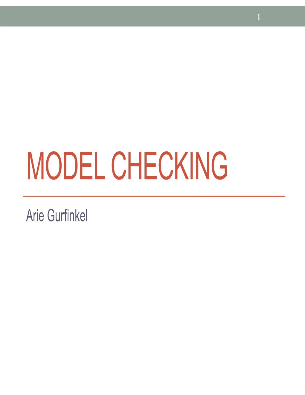 Model Checking