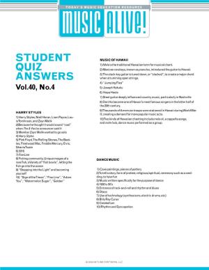 Student Quiz Answers