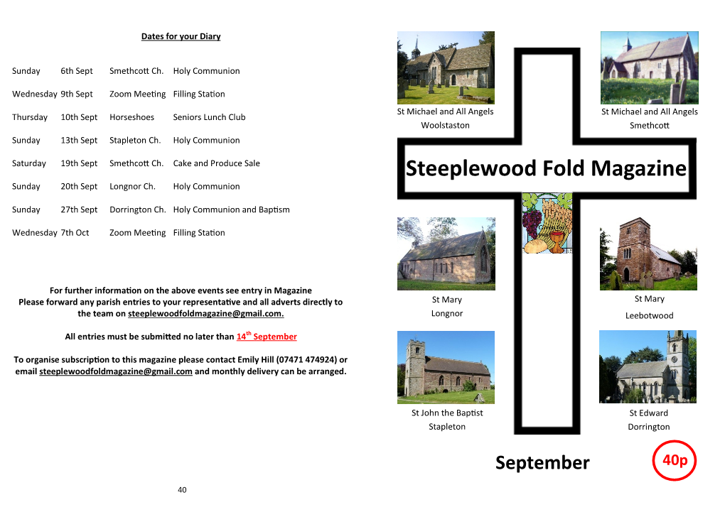 Steeplewood Fold Magazine Sunday 20Th Sept Longnor Ch