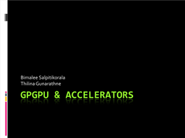 Gpgpu & Accelerators