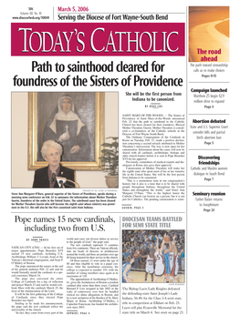 Path to Sainthood Cleared for Foundress of the Sisters of Providence