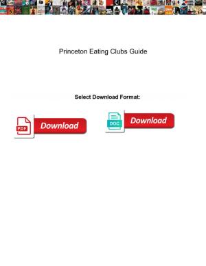 Princeton Eating Clubs Guide