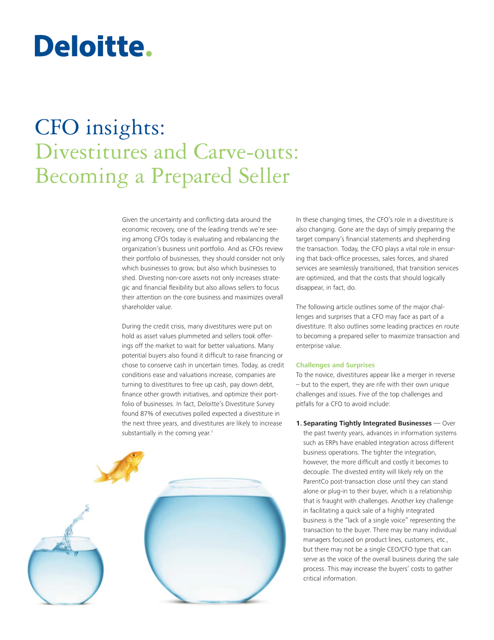 Divestitures and Carve-Outs: Becoming a Prepared Seller