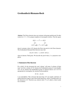 Grothendieck-Riemann-Roch