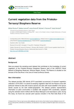 Current Vegetation Data from the Prioksko-Terrasnyi Biosphere Reserve