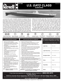 U.S. Gato Class 26 Submarine Us Navy Measure 32/355-B