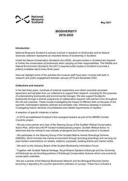 Biodiversity Report 2018-2020