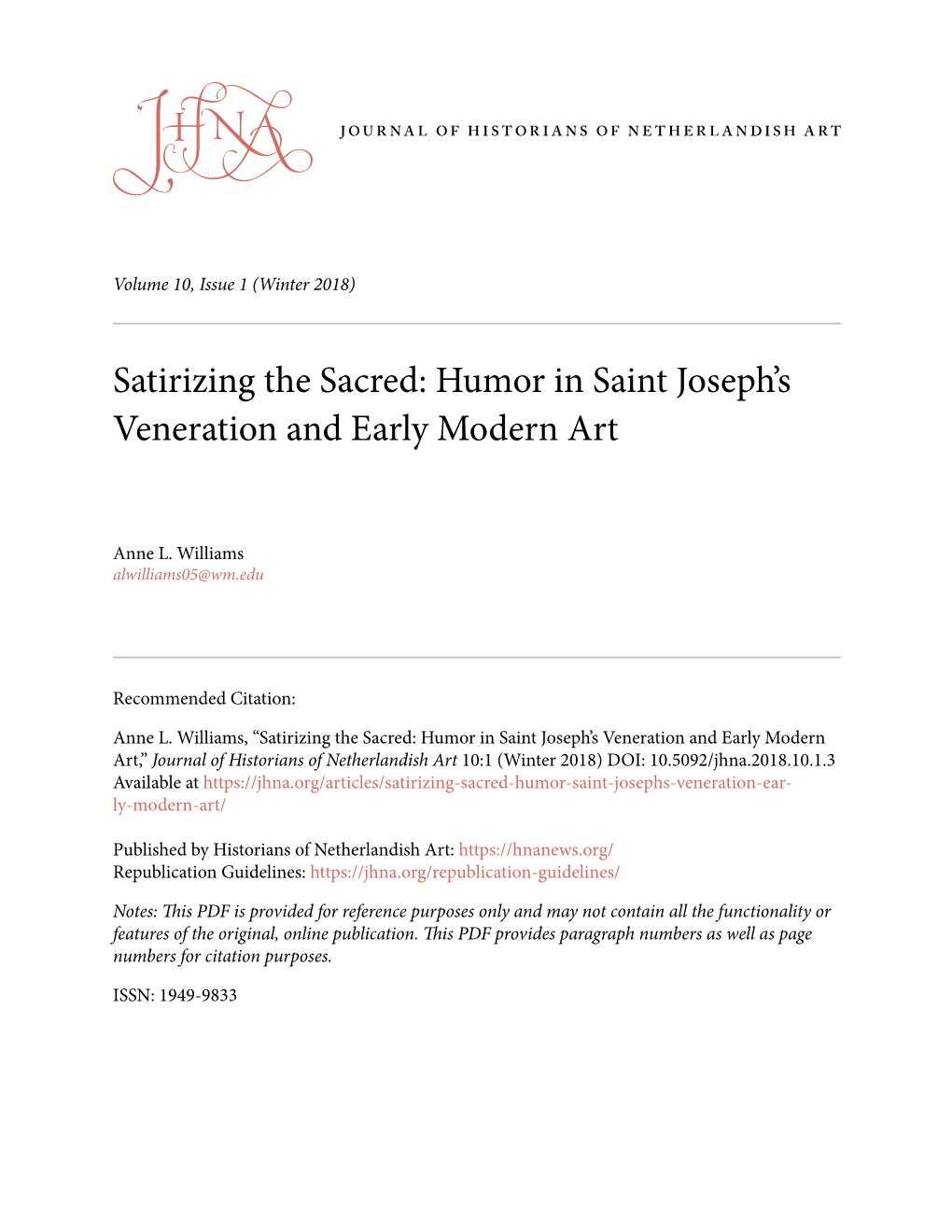 Humor in Saint Joseph's Veneration and Early Modern