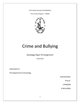 Crime and Bullying