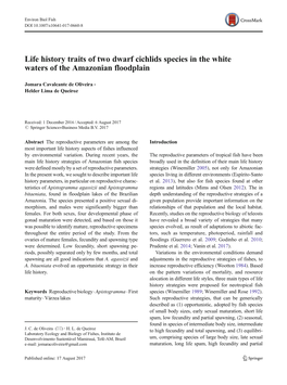 Life History Traits of Two Dwarf Cichlids Species in the White Waters of the Amazonian Floodplain