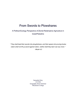 From Swords to Plowshares