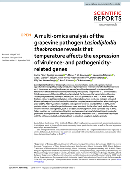 A Multi-Omics Analysis of the Grapevine Pathogen Lasiodiplodia
