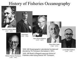 History of Fisheries Oceanography