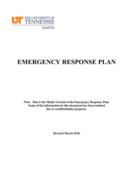 UTM's Emergency Response Plan