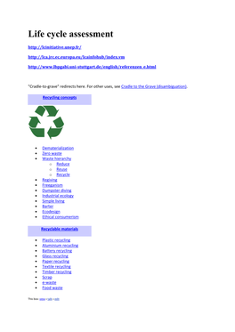 Life Cycle Assessment