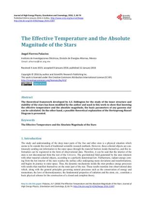 The Effective Temperature and the Absolute Magnitude of the Stars