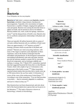Bacteria - Wikipedia Page 1 of 33
