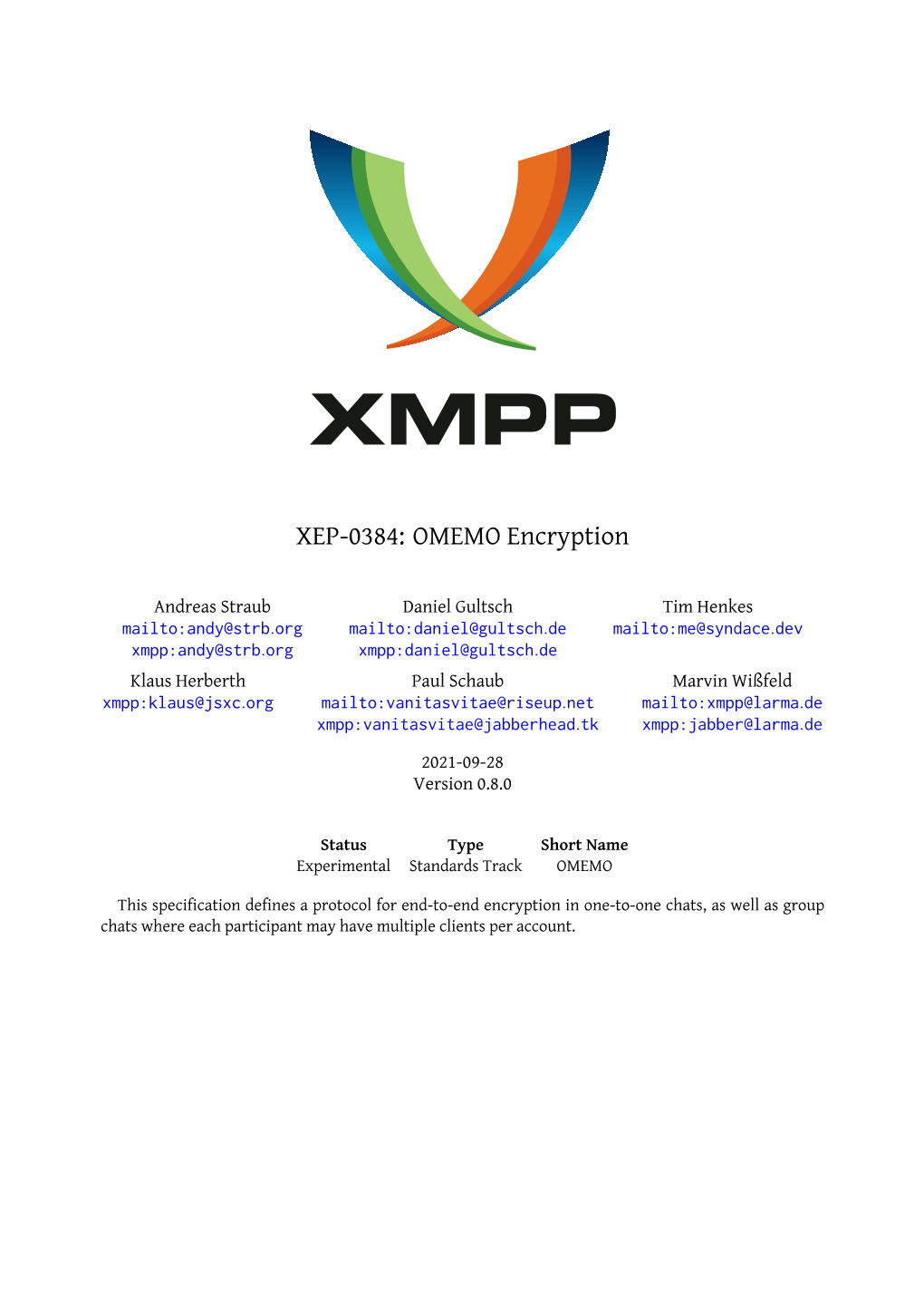 XEP-0384: OMEMO Encryption