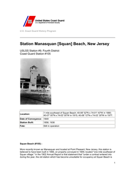Station Manasquan [Squan] Beach, New Jersey