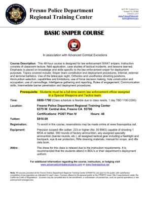 Basic Sniper Course