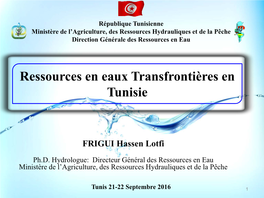 Ressources En Eaux Transfrontières En Tunisie
