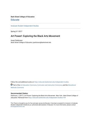 Art Power!: Exploring the Black Arts Movement