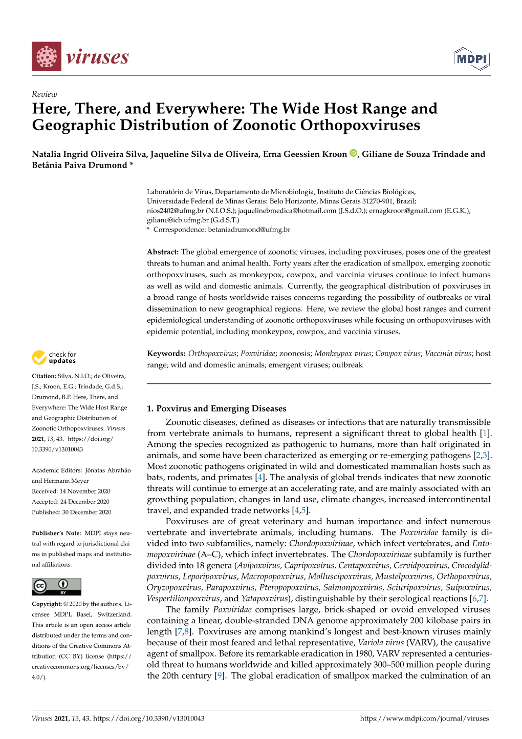 Here, There, and Everywhere: the Wide Host Range and Geographic Distribution of Zoonotic Orthopoxviruses