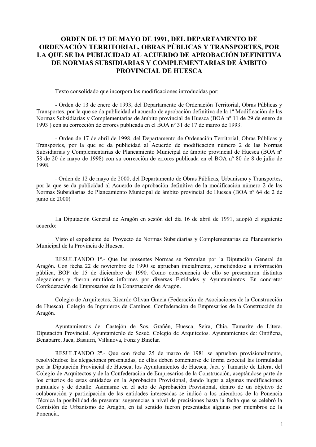 Orden De 17 De Mayo De 1991, Del Departamento De