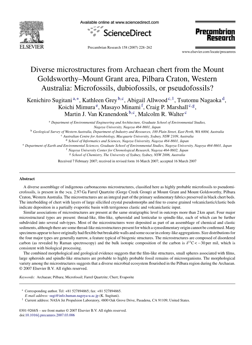 Diverse Microstructures from Archaean Chert from the Mount