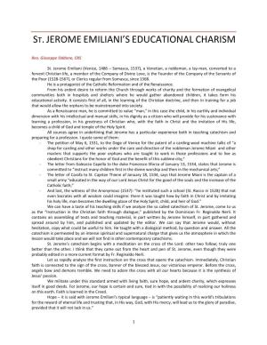 Educational Charism of St. Jerome